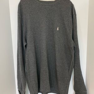 Grey long sleeve thermal polo